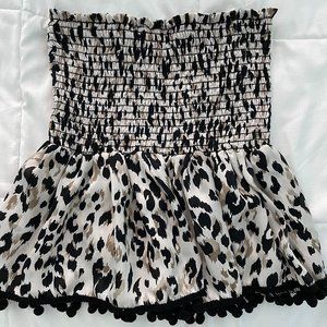 Heartbeeps Strapless Cheetah Top